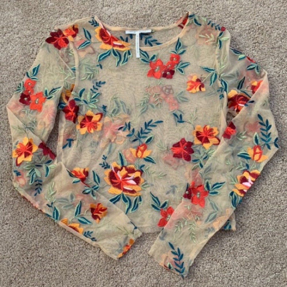 🎄UO Floral Sheer Blouse